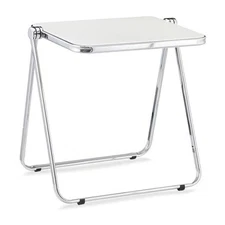  Folding TV Tray Table Acrylic Foldable Table No Assembly Required Tiny White