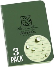 Rite In The Rain Mini Stapled Binding Notebook 3 Pack Green Field-Flex Cover