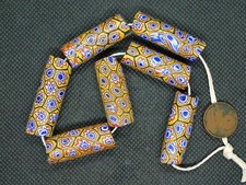 Perles MILLEFIORI Verre Murano Collier Bijou Ancien Afrique Venetian Glass Bead