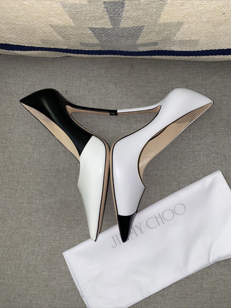 Jimmy Choo Love 100 asymmetric black/white nappa/patent Jimmy Choo Love 100 asymmetric black/white nappa/patent
