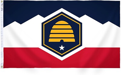 New 2023 Utah State Flag made by Annin Flagmakers - Made in the USA Nyl-Glo 3x5