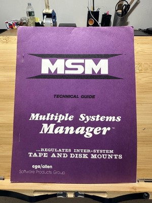 Vintage Multiple Systems Manager Tape Disk Mount Manual 1981 Operating System