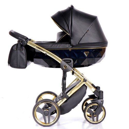 black leather pram