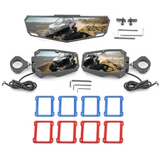 WEISEN For Polaris RZR PRO XP/4 Rear Side View LED Mirrors + Center Mirror