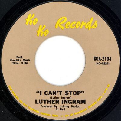 Luther Ingram My Honey And Me / I Cant Stop Vinyl Single 7inch koko