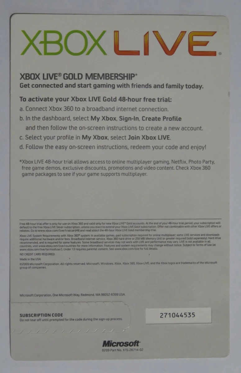 Free 48 hour xbox live codes deals