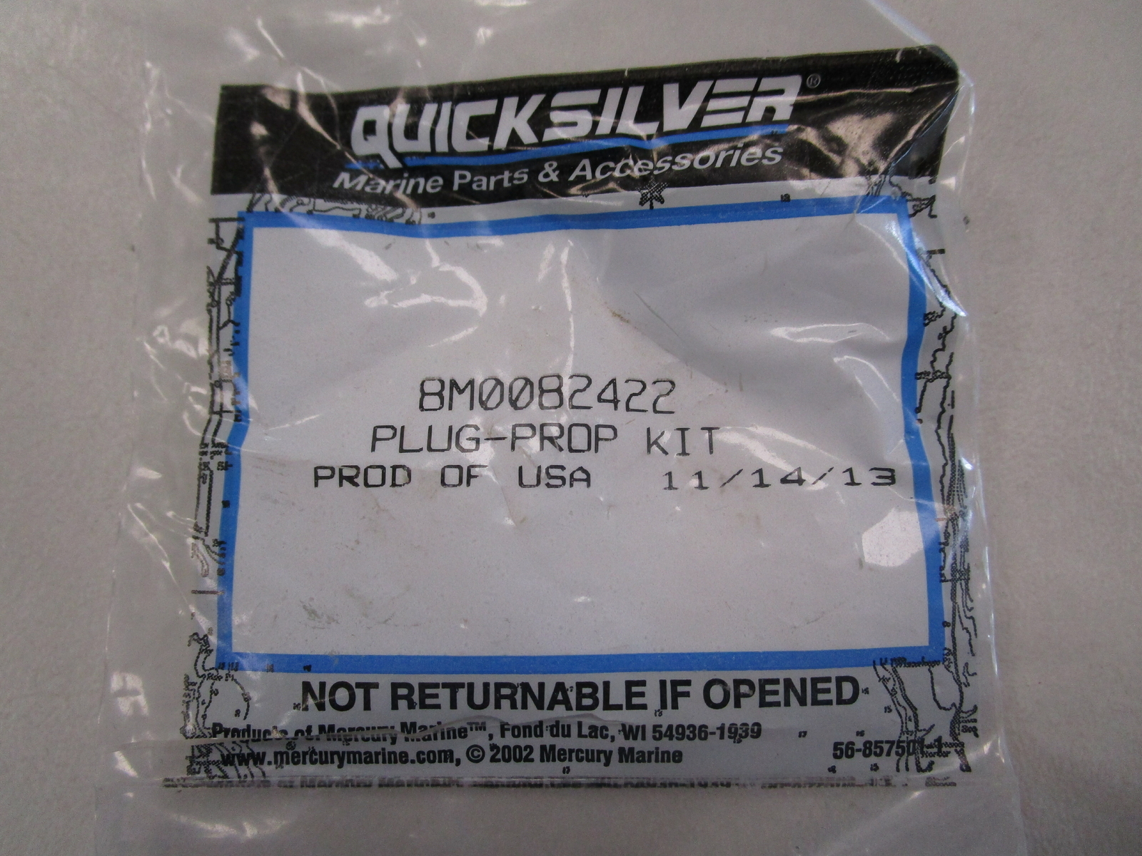 MERCURY QUICKSILVER PROPELLER PLUG KIT BLACK 8M0082422 MARINE BOAT eBay