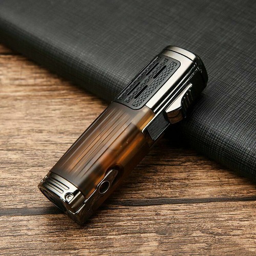 Cigar Lighter Triple Refillable Jet Flame Torch Lighter Butane with Cigar Punch - Picture 7 of 11
