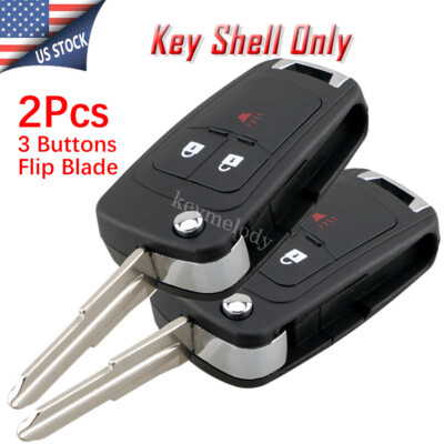 2 for Chevrolet Spark 3 Buttons Flip Fob Key Shell Case 2012 2013 2014 2015 2016