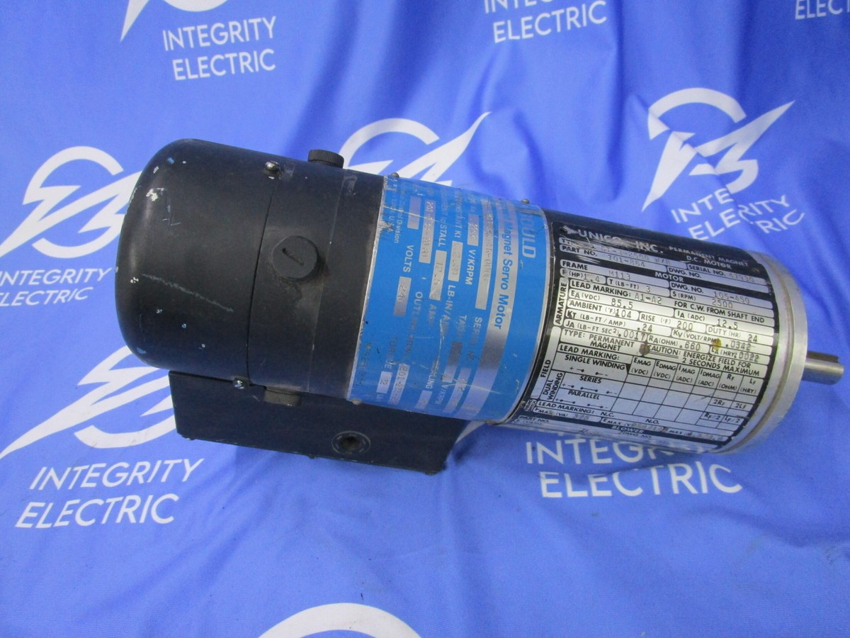 Permanent Magnet DC Servo Motor UNICO 701-864 1.4HP 2500RPM 85.5