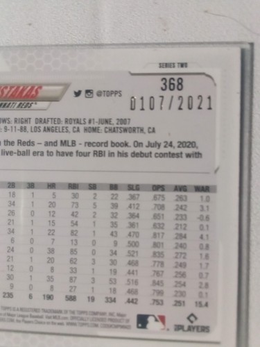 2021 Topps - Gold #368 Mike Moustakas /2021 - Picture 3 of 3