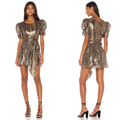 LoveShackFancy Mercy Mini Dress Gold Size 4 | eBay