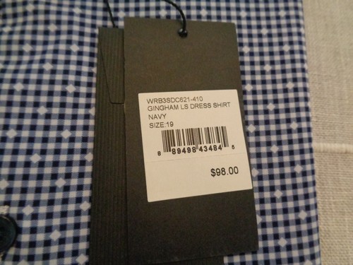 WRK 4 Way Stretch Long Sleeve Dress Shirt Blue/Diamond Sz. 19 - Picture 5 of 5