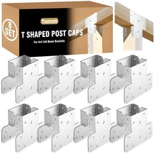 4 Set T Shaped Post Caps 4x4 4x6 Beam Brackets T Post to Beam Connector Roof ...