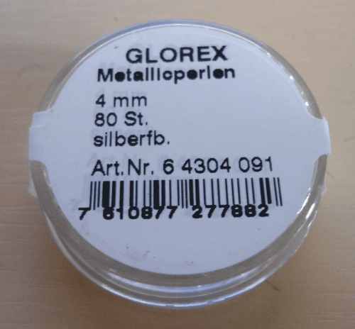 Glorex @ 1 Dose Metallicperlen @ 4 mm @ silber @ 80 Stk. @ NEU - Bild 3 von 5