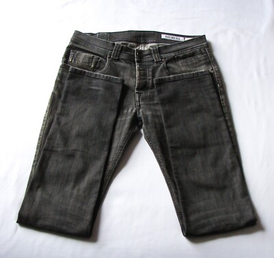 Men's Dirk Bikkembergs Grey Dark Wash Skinny Stretch Denim Jeans