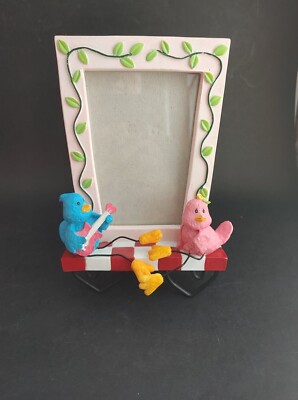 Ganz 3D Picture Frame Pink Blue Birds Shelf Whimsical Novelty Fun, Fits 3''X5''
