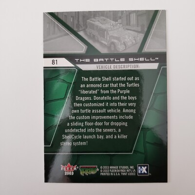 2003 Fleer Teenage Mutant Ninja Turtles Card #81 The Battle Shell
