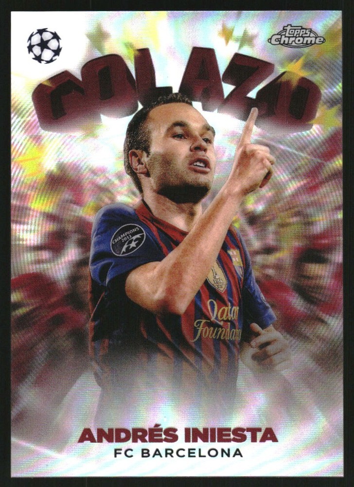 2022-23 Topps Chrome UEFA Club Competitions Golazo #G7 Andres Iniesta
