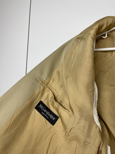 Yves Saint Laurent Vintage Men's Beige Wool Blazer 50R - Picture 5 of 8