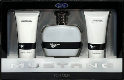 Ford Mustang 限定版ギフトセット　香水　ローション FORD MUSTANG WHITE 3 PCS GIFT SET MEN EDT 3.4 oz, HAIR & BODY WASH
