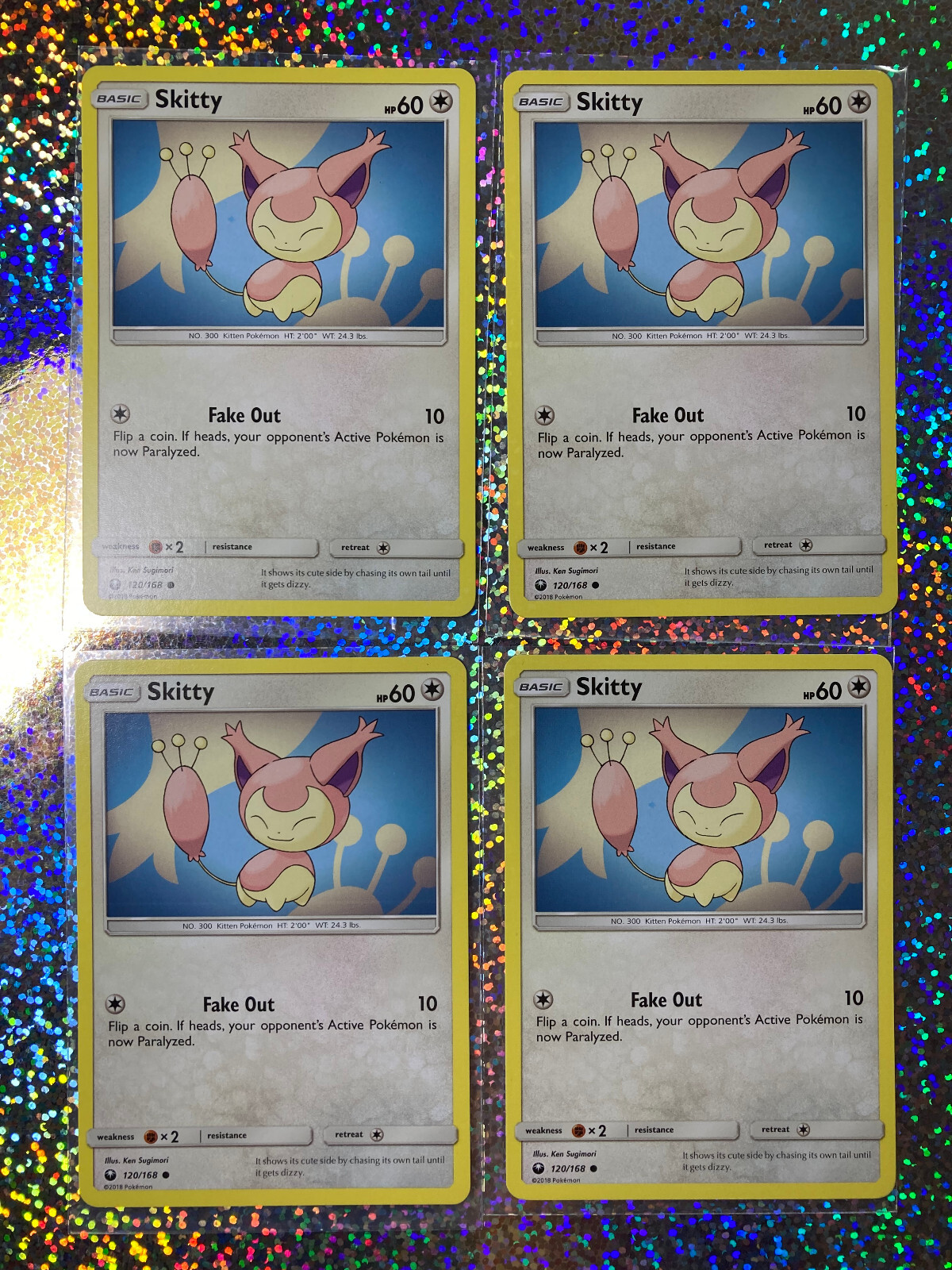 2018 Pokemon TCG Celestial Storm Regular Non-Holo 120/168 Skitty (x4)