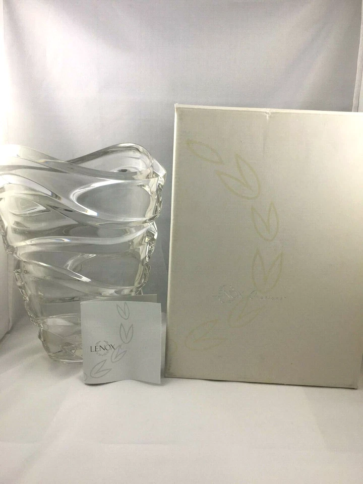 Lenox 全铅水晶花瓶 Ovations 潮汐 8.5 英寸开箱德国制造 — 第 3/4 张图片