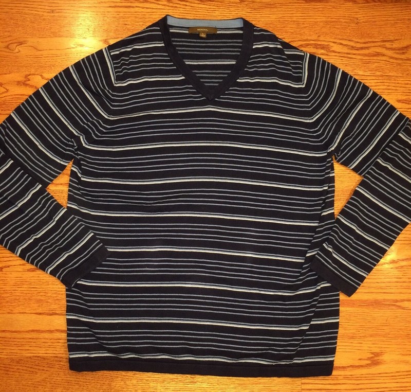 GUC! Merona Mens Dress Shirt Large Blue Long Sleeves