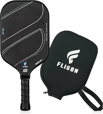 GUSTAMUCHO Fligon Pickleball Paddle T700 Carbon Fiber Thermoformed Blk 16mm USAPA Approved
