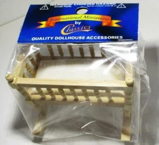 DOLLHOUSE Rocking Cradle Oak CLA08666 Classics by Handley Miniature mLn