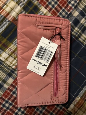 NWT- Vera Bradley Ultralight RFID Turnlock Wallet Strawberry Ice Pink Rose $99