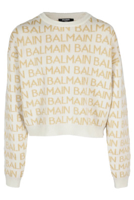 BALMAIN SWEATSHIRT ALLOVER GOLD BT4R00 100OR