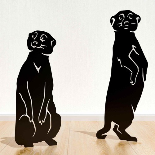Meerkats Decor Metal Animal Statue Mother Day Gift For Her Lover Garden Ornament - Picture 28 of 36