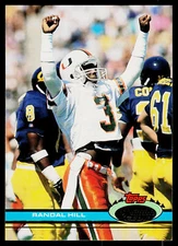 Randal Hill, 1991 Stadium Club, #173, Miami Dolphins, RC