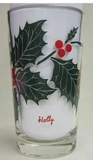 Holly Peanut Butter Glass Glasses Drinking Kitchen Mauzy 61-9