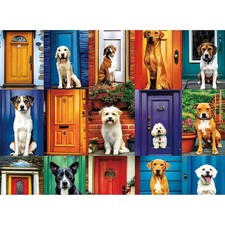500 Piece Jigsaw Puzzle for Adults   Cute Dogs and Doors Design, Dog Puzzles ...