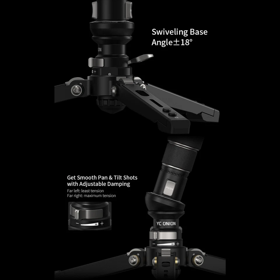 YC Onion Pineta Pro Carbon Fiber Monopod with FH60 Fluid Head and Pedal Base - Image 4 of 4