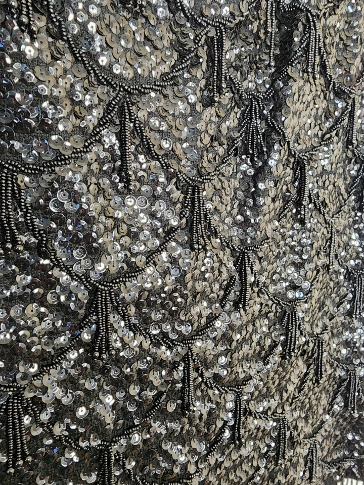 Imperial Imports Años 50 Hong Kong Corona Británica De Colección Para Mujer’s S Lana Lentejuelas Cuentas Top Foto 4 de 4