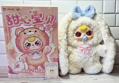 New!! Baby Three V4 Sweetie 400% White Bunny Rabbit W/Pink Liquid Glitter Eyes