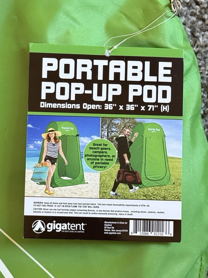 Portable Pop Up POD Changing Room Privacy Tent With Carry Case Green NWT - Image 2 of 2