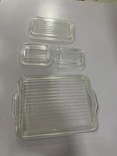 Vintage Pyrex Replacement Lids Refrigerator Dishes 501, 501,502,503-C Lot of4