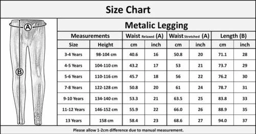 Niños Niñas Leggings Metálicos Brillantes Disco Moda Baile Leggings Edad 4-13 Años Foto 2 de 2