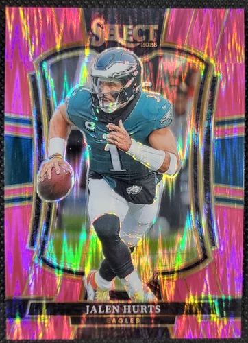 2025 Panini Select Jalen Hurts Premier Level Pink Prizm Shock #190