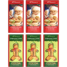 McSteven's Chocolate Cocoa Santa & Gingerbread Cookie Set of 3 each, 6 Total