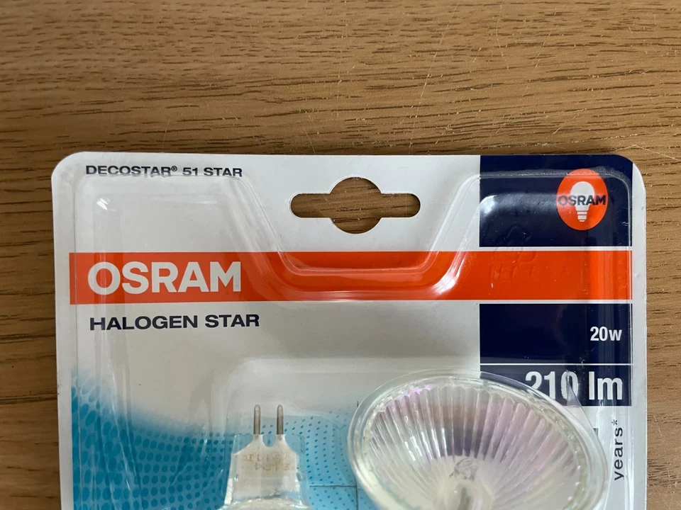 2 x Osram Halogen Star Decostar 51 20W GU5.3 12V 36° 44860 ST WFL 210lm Bulbs - Image 3 of 4