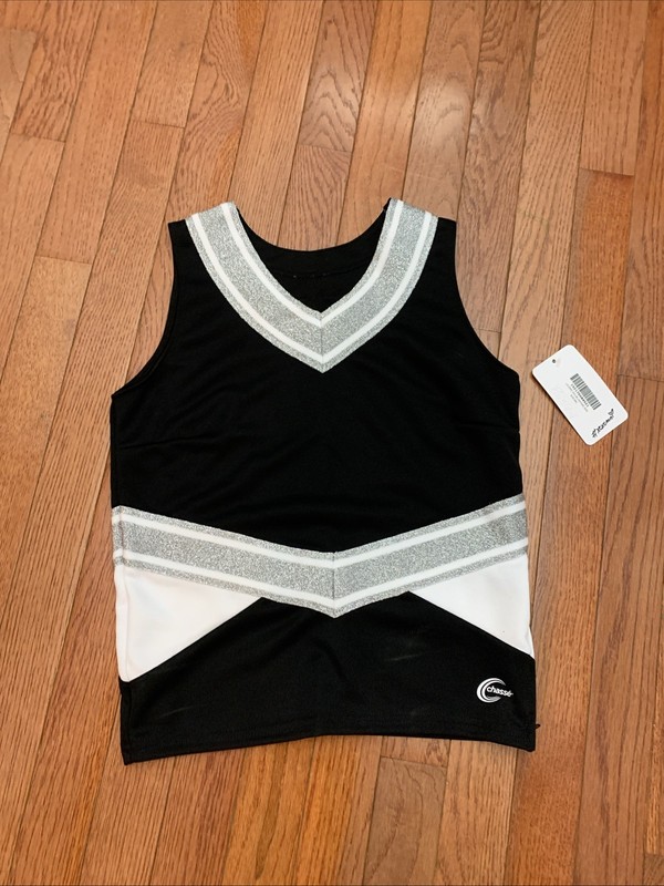 Chasse Blaze Cheer Shell New Adult XS Black Silver White Omni Cheer Extra Small