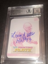 Beckett 10 Gem Mint Autograph Larry Little 2024 Leaf Magenta Printing Plate 1/1