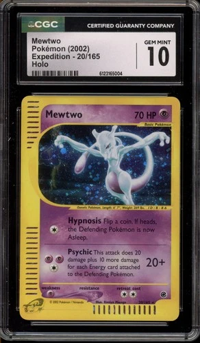 Pokemon Mewtwo Expedition Holo Rare #20 CGC 10 Gem Mint