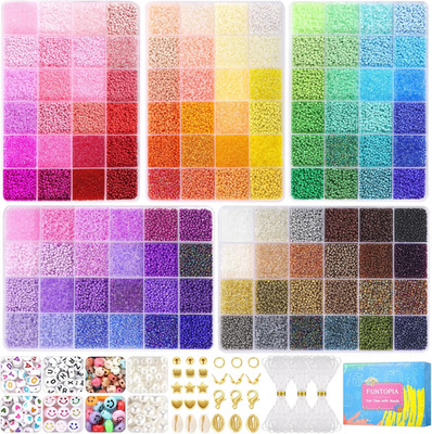 Perlen Set 120 Farben 2mm für Armbänder und DIY Schmuck für Kinder