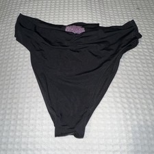 Victorias Secret Swim Bikini Bottom Black Tie Front sz Large EUC